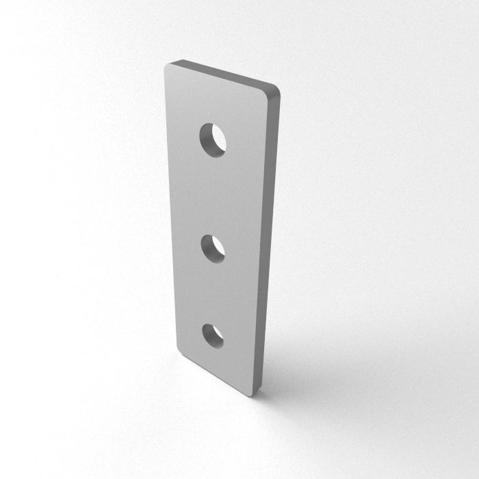 Connector plate aluminum lasered 20x60x3 3-hole 20s