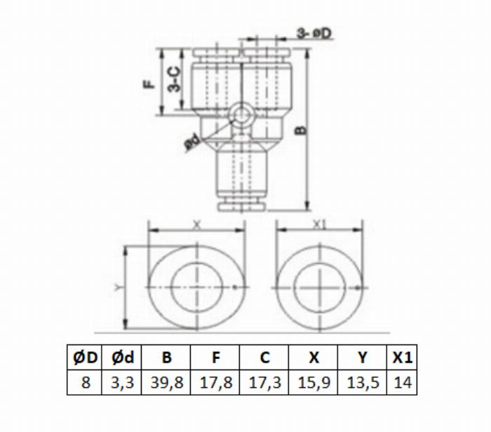 PE Y-connector Diameter 8
