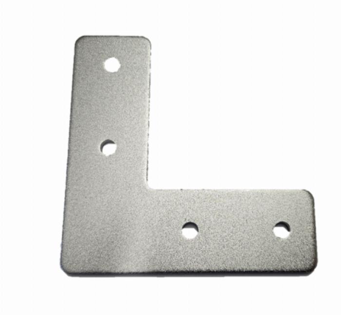 Anslutningsplatta aluminium laserbehandlad 36x110x3,8-L- 4-hål 40, sandblästrad oxidation