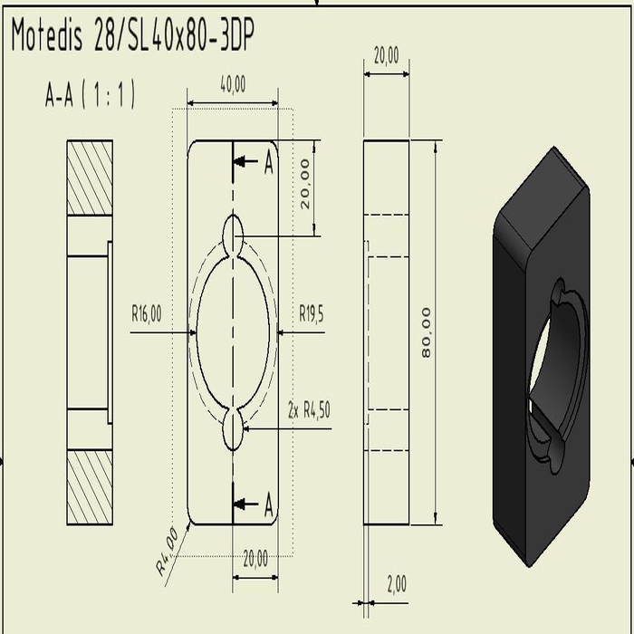 3D tryckbärande 28 delar för Glidlager Igus med skruv - 3DP