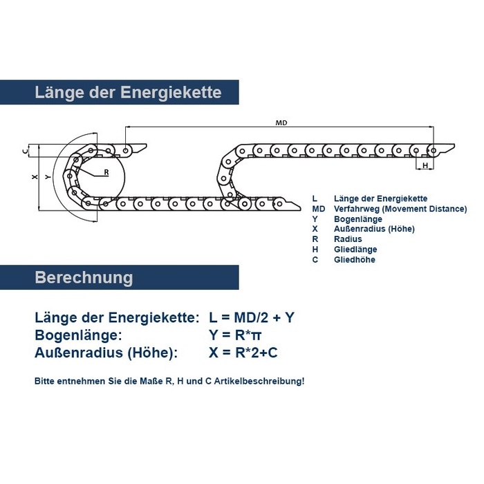 CK20 energy chain disassembled opening for cable