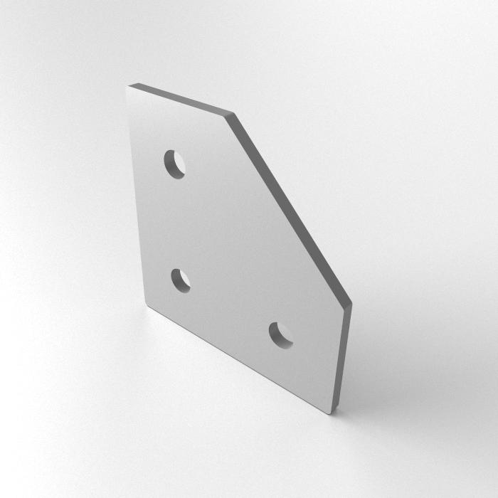Connector plate aluminum / steel lasered 58x58x3 -L- 3-h