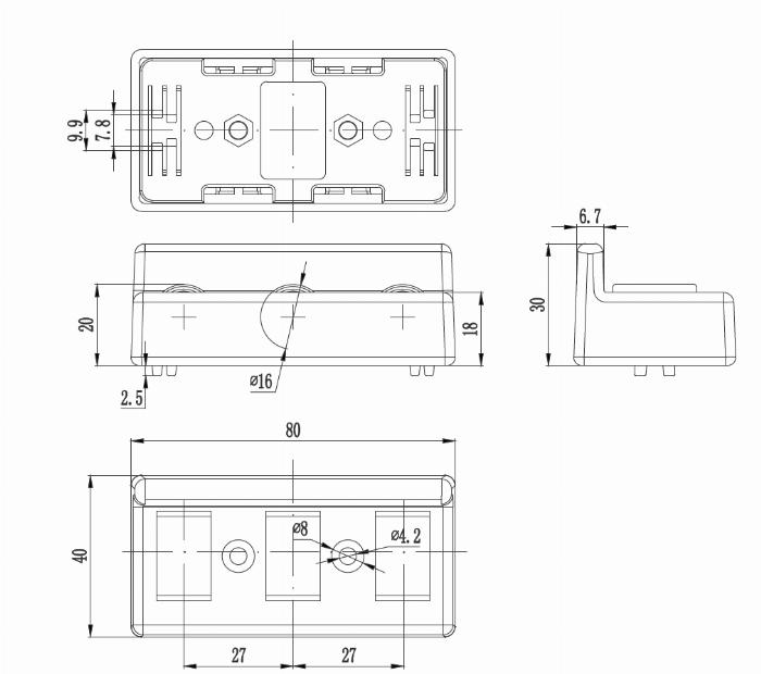 Roller element with guiding, mounting with screw and nut