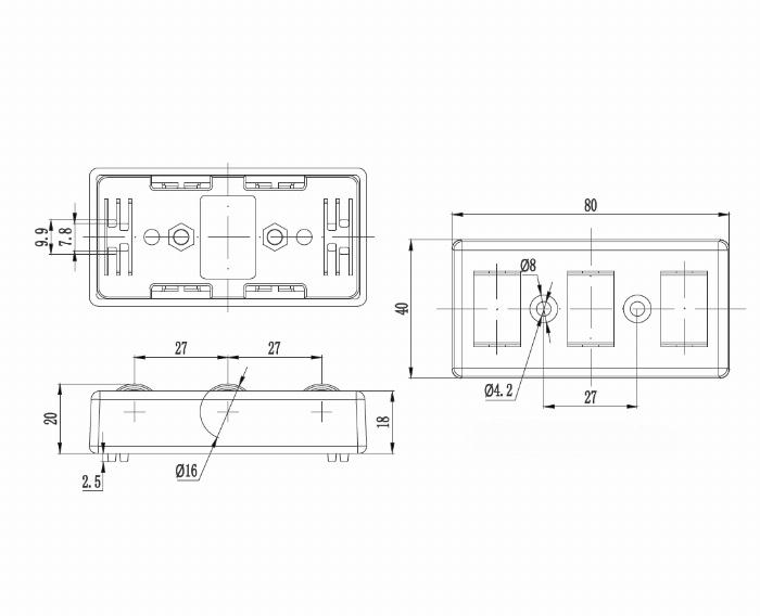 Roller element without guiding, mounting with screw and nut