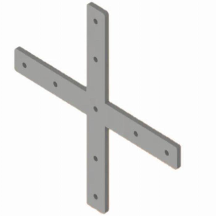 Cross connector plate lasered aluminium