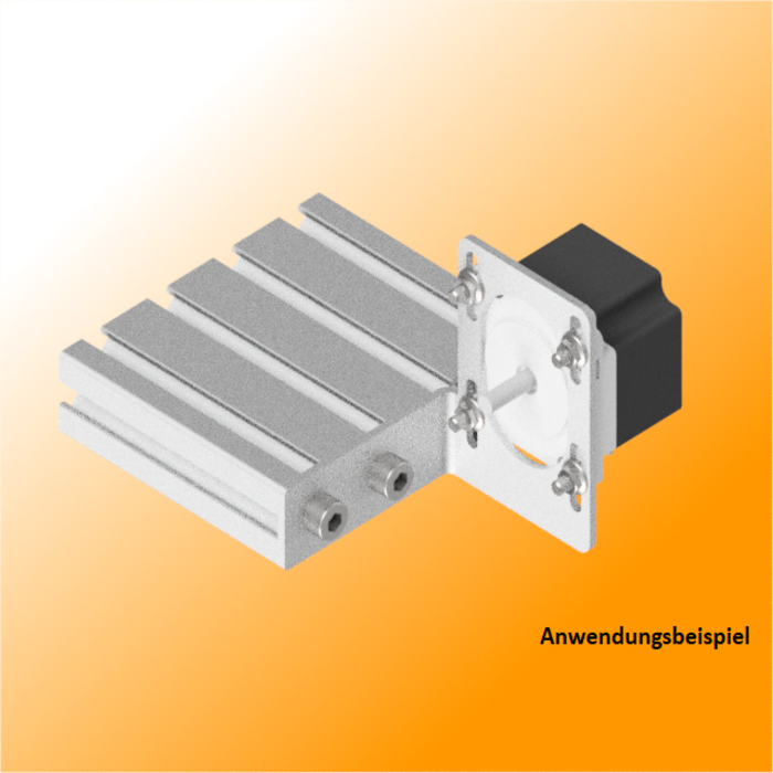 Angle motor holder aluminium lasered Nema 23 t=3mm