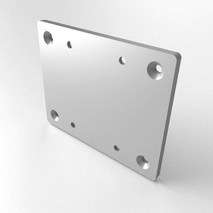 T-Connector Plate 160x200x10, 8-Hole , Laser cut in Aluminium 