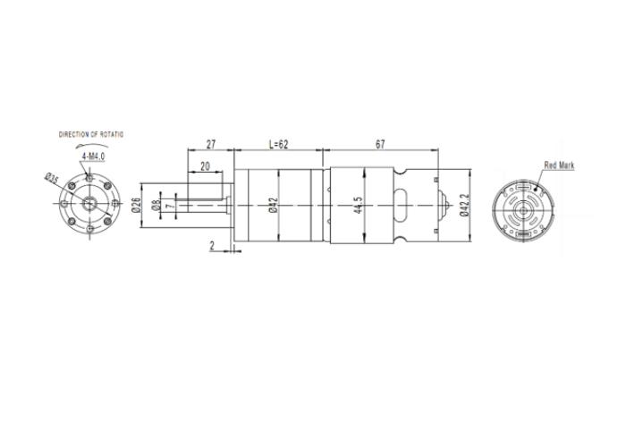 62 mm planetarisk växellåda och DC-motor med permanentmagnet - 140 rpm